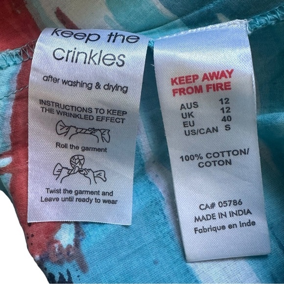 ORIENTQUE Australia‎ Womens Retro Boat Print Crinkle Cotton Dress Size Small - Picture 14 of 16